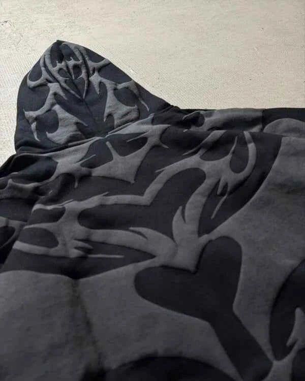 Gothic oversized hoodie black and grey by Xoratic