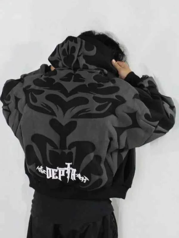 Gothic oversized hoodie black and grey by Xoratic