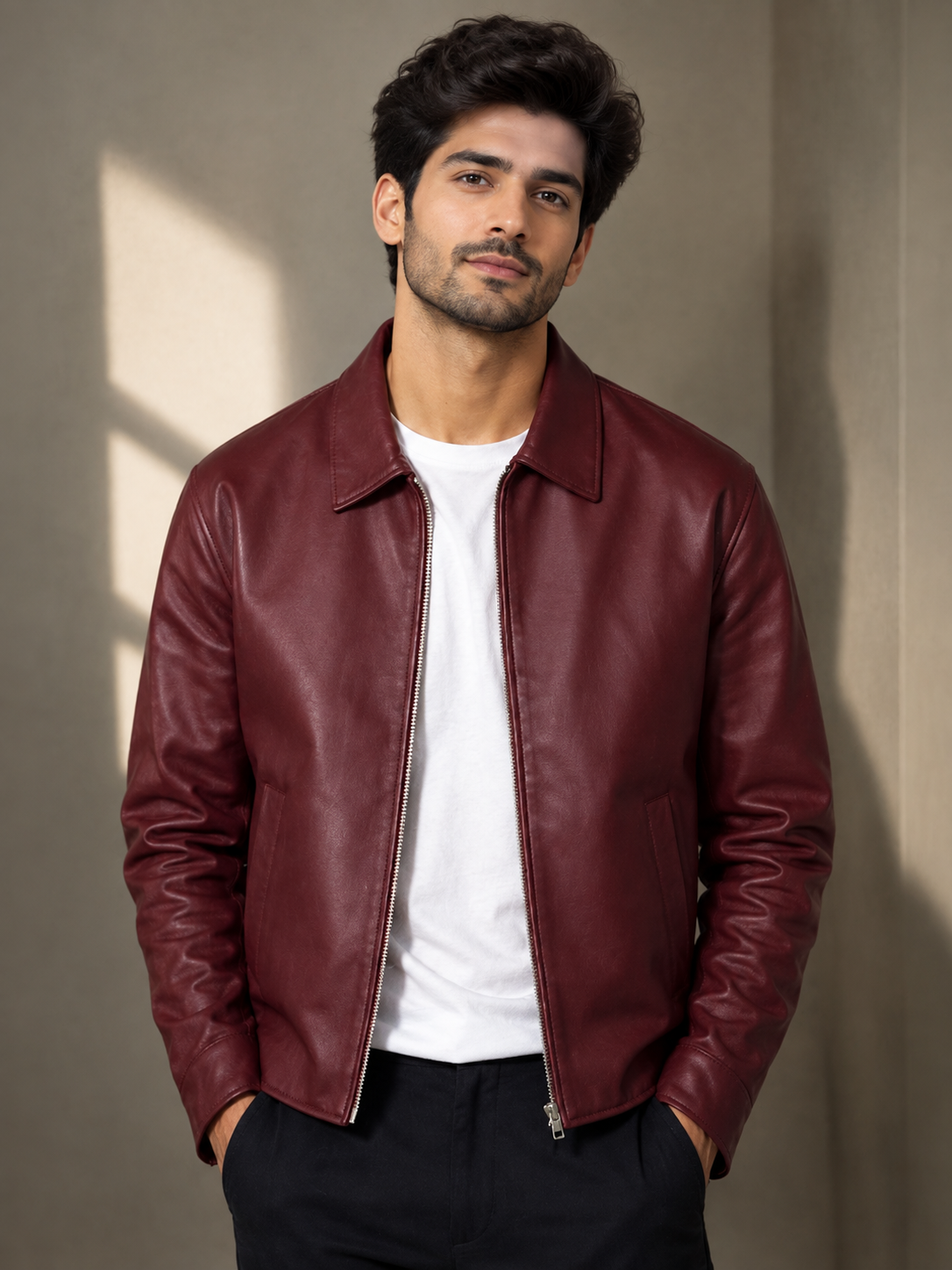 Premium Burgundy Leather Jacket