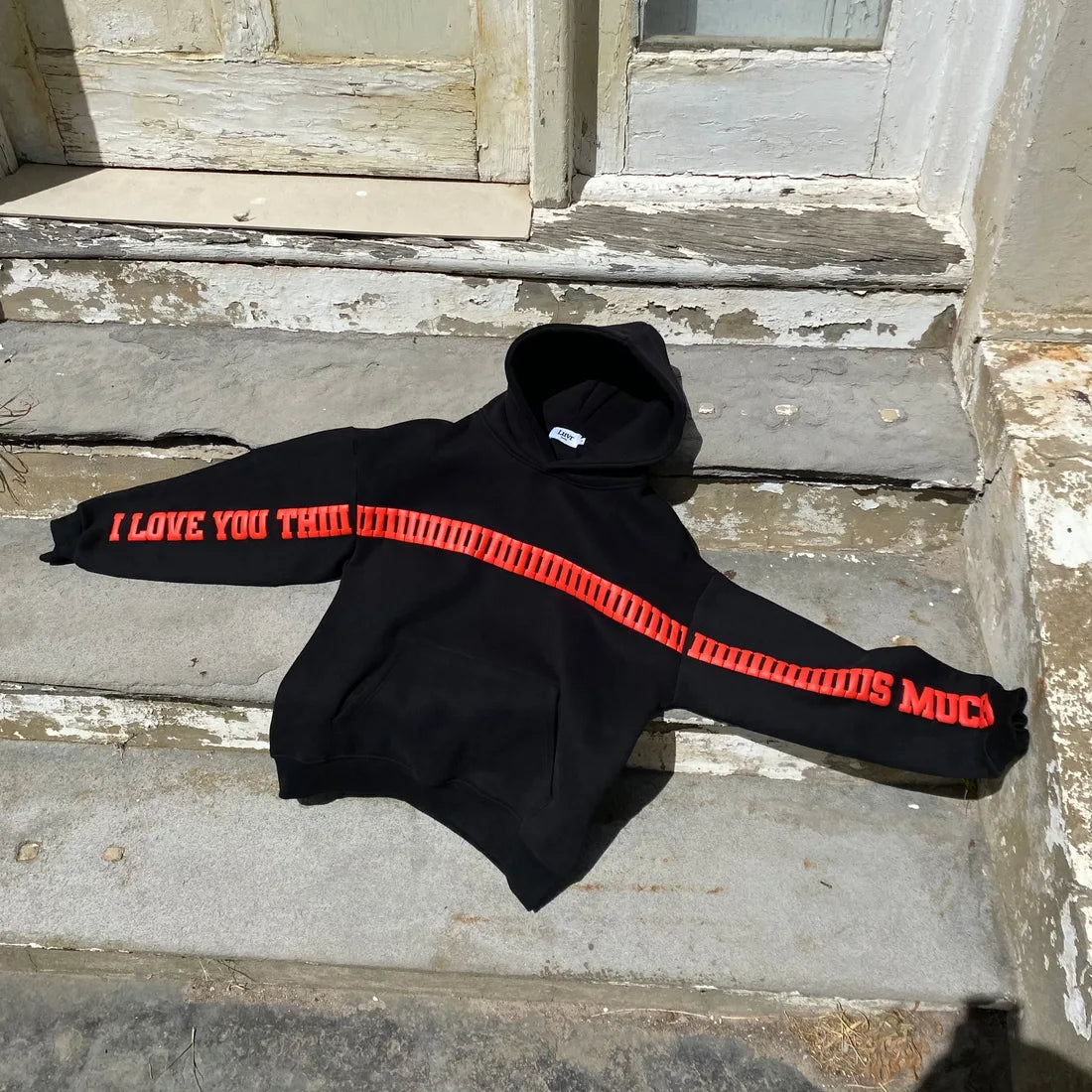 I LOVE THIS MUCH Hoodie in black.