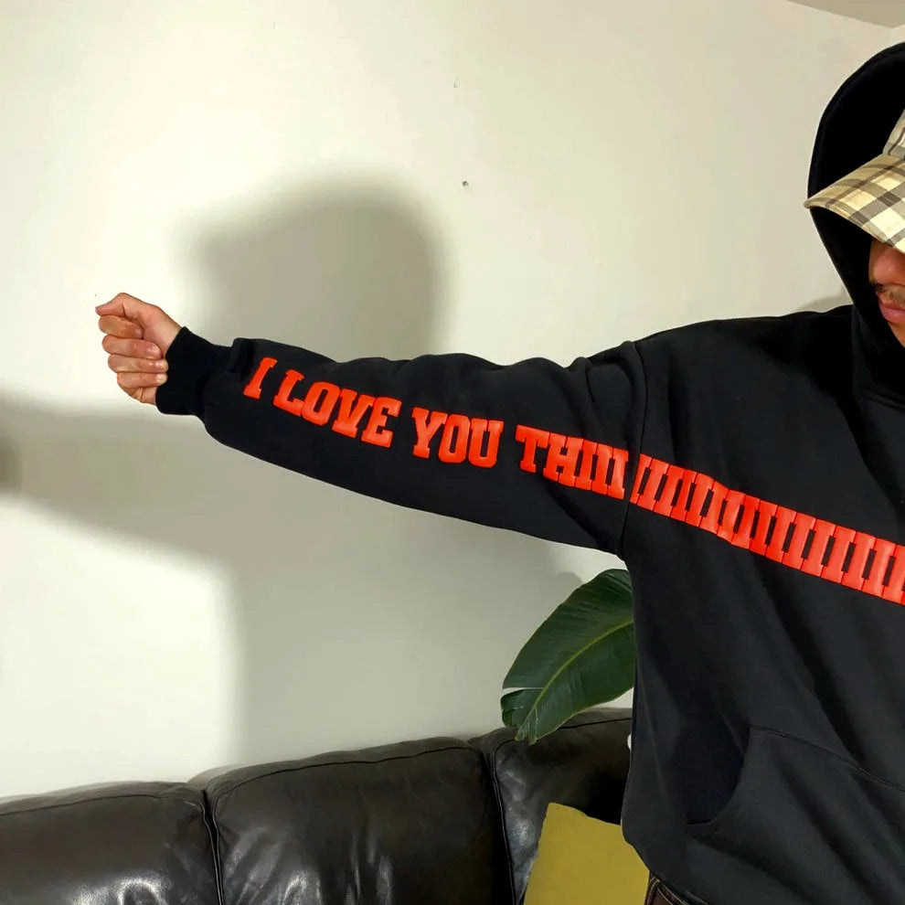 I LOVE THIS MUCH Hoodie in black.