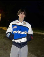 Blackair racing jacket blue and white by Xoratic