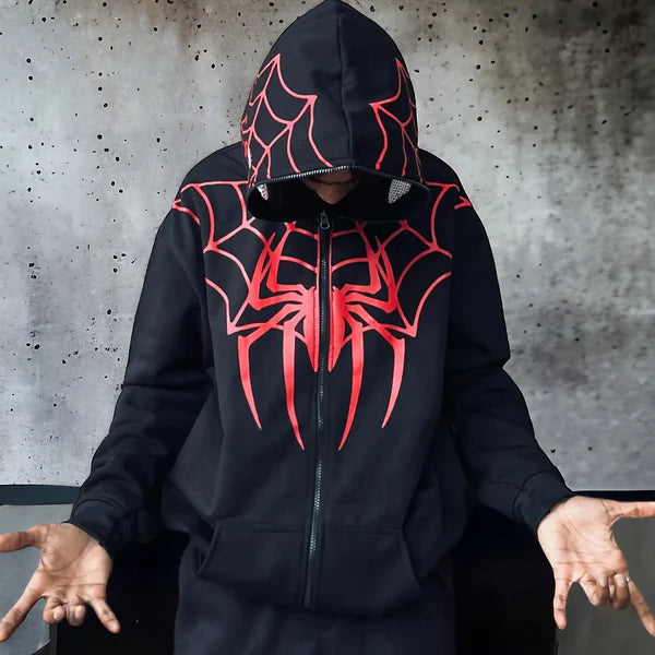 spider man hoodie in black .
