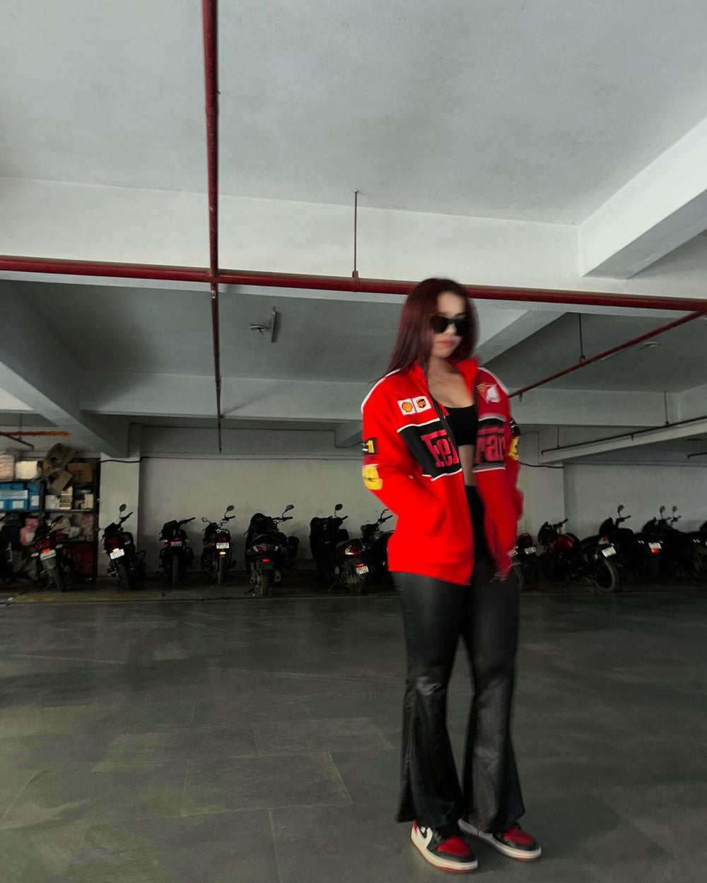 High-quality Red Ferrari Jacket with classic racing elements and signature branding