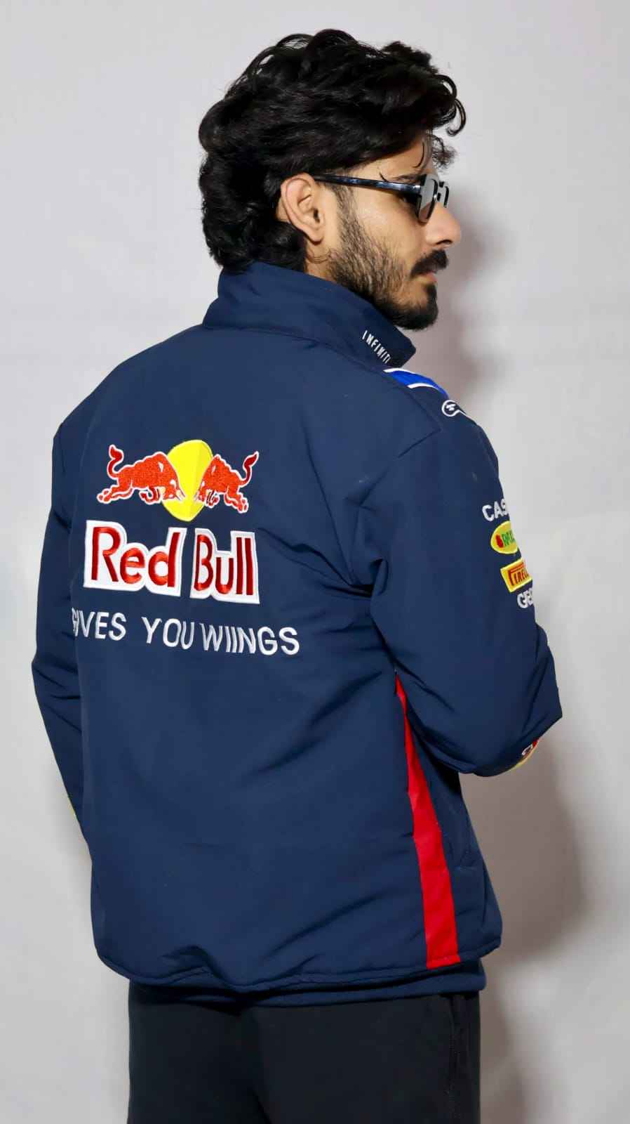 Premium blue embroidered racing jacket by Xoratic