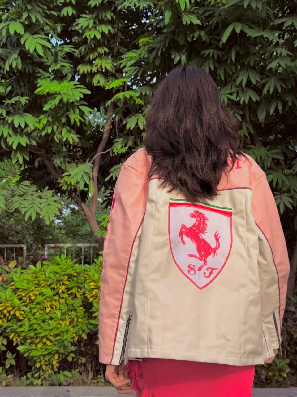 Exclusive Pink Ferrari Leather Jacket
