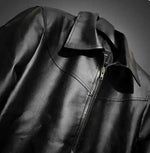 Classic black faux leather jacket by Xoratic