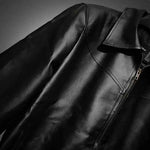 Classic black faux leather jacket by Xoratic