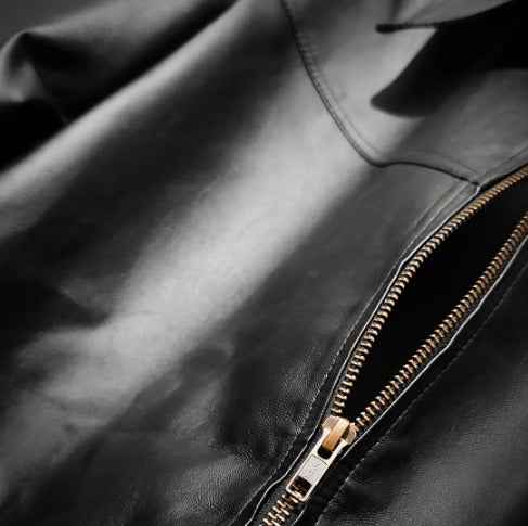 Classic black faux leather jacket by Xoratic
