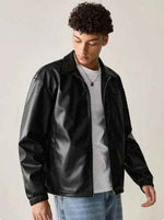 Everyday black faux leather jacket by Xoratic