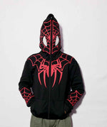 Spider print zip hoodie by Xoratic