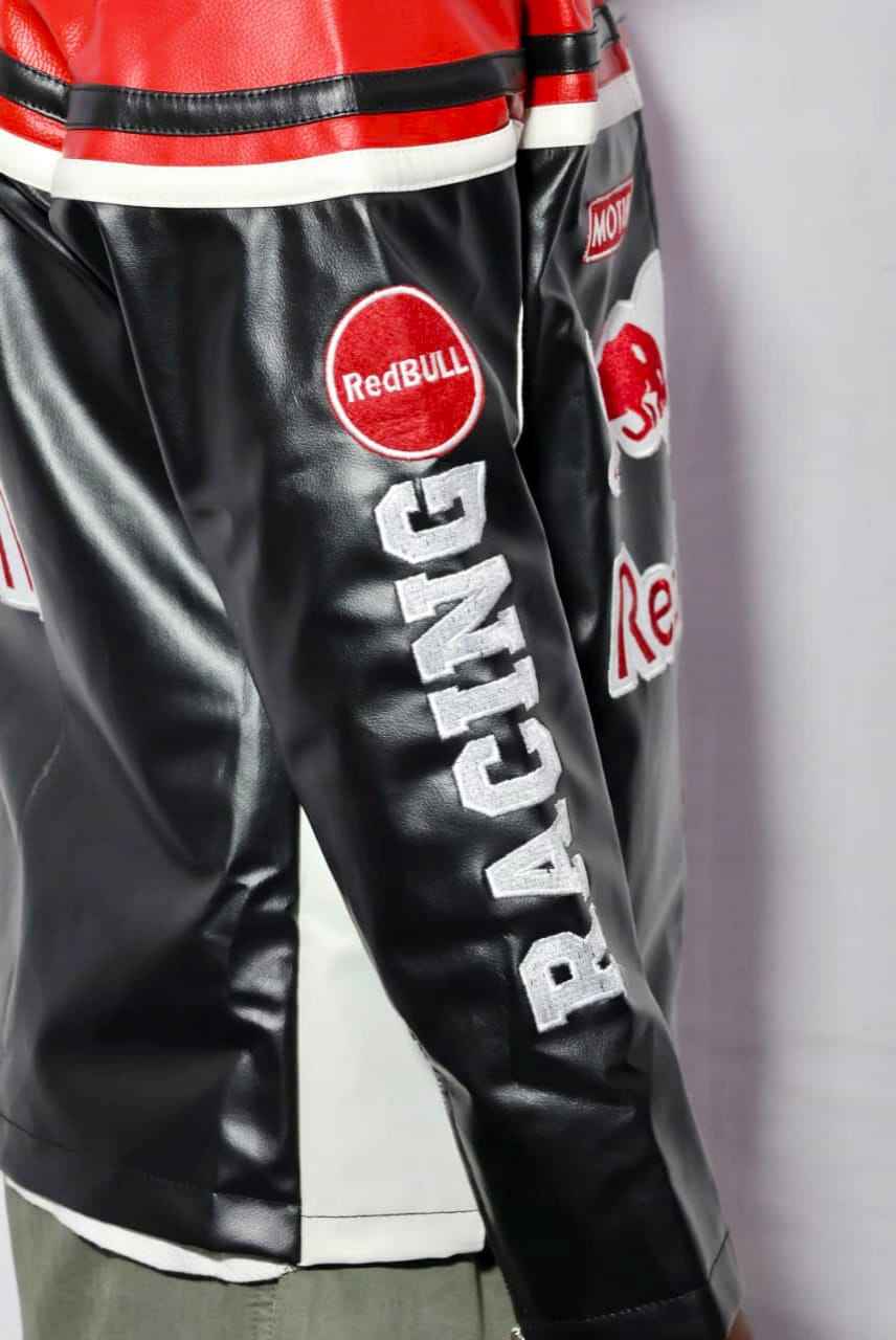 Fully embroidered navy racing jacket by Xoratic