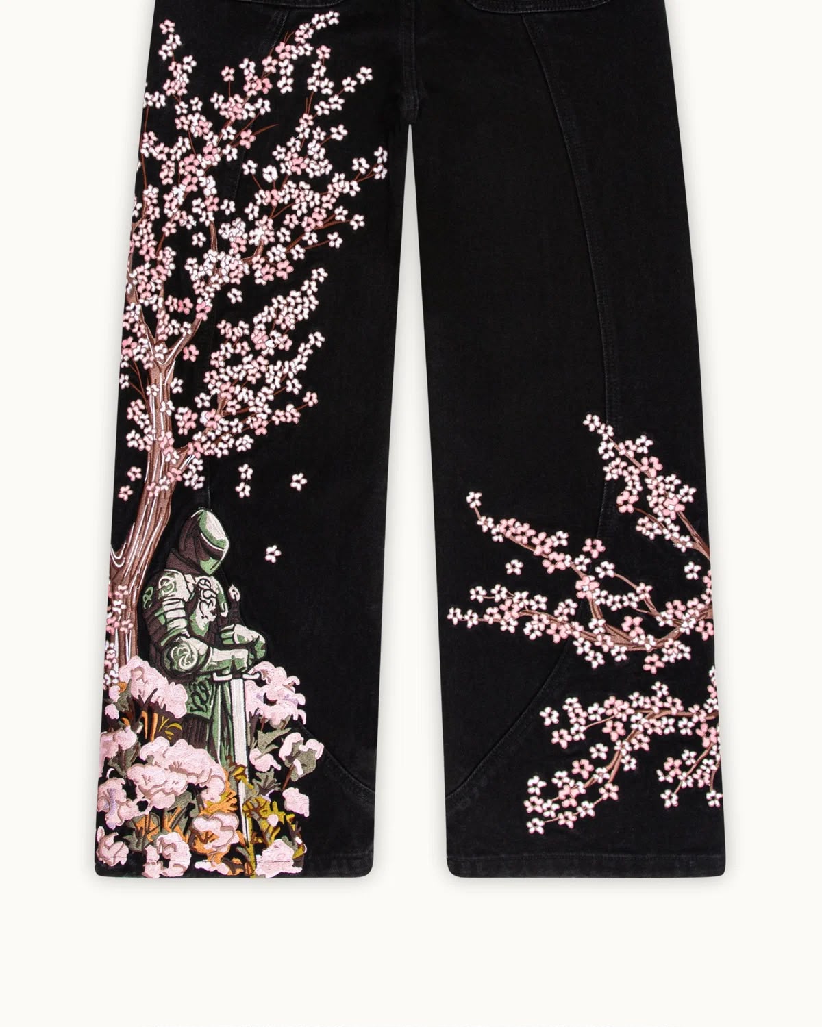 Cherry Blossom Knight Embroidered Jeans