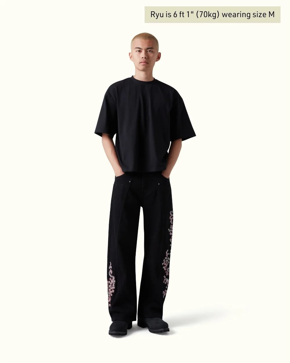 Cherry Blossom Knight Embroidered Jeans