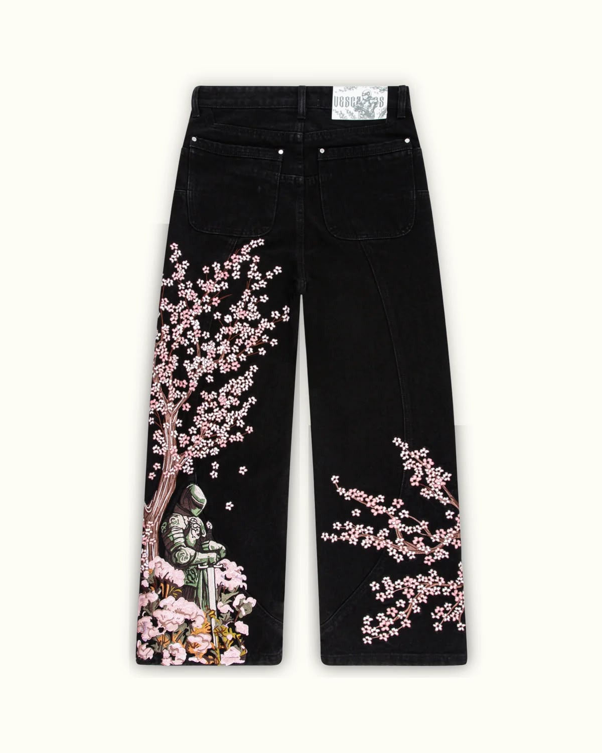 Cherry Blossom Knight Embroidered Jeans