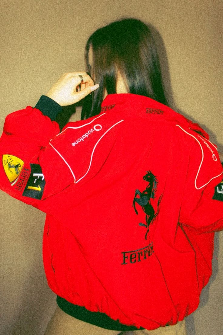 Red Ferrari F1 racing jacket for unisex .