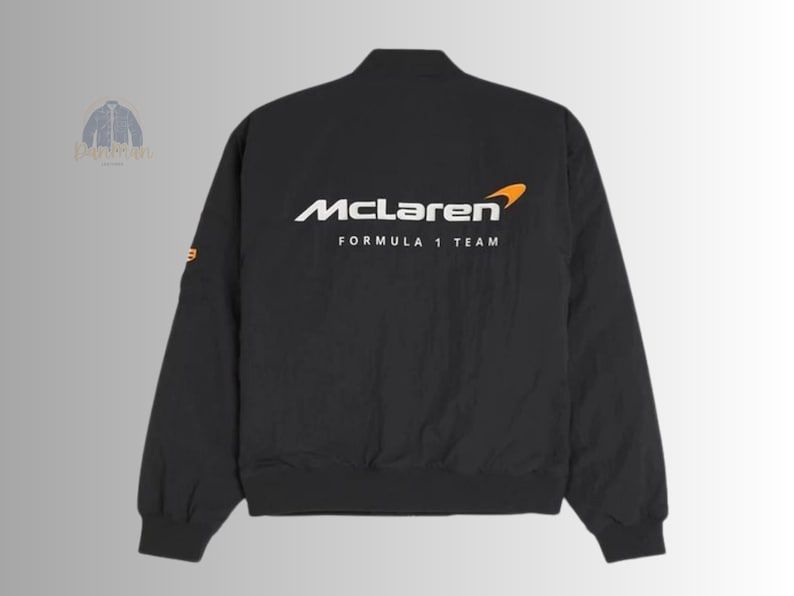 the MCLaren jacket in black for unisex in dtf print