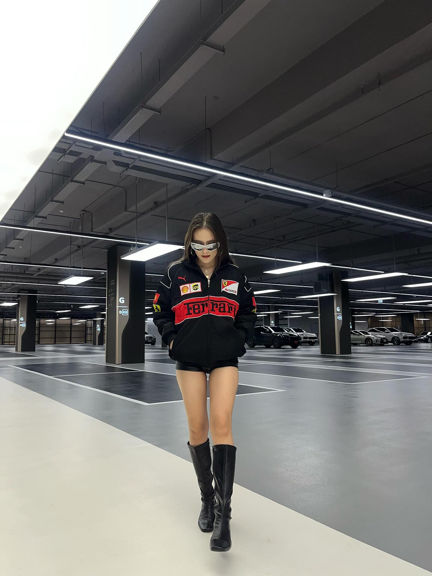 The ferrari jacket in black for unisex dtf print