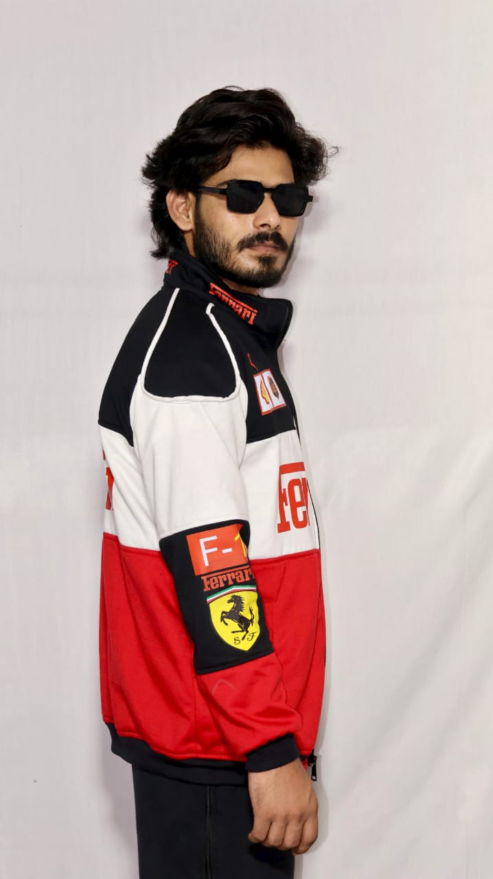 Racing F1 Ferrari jacket in Tri-colour for unisex.