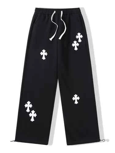 Gothic cross jogger pants black by Xoratic