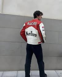 Vintage Marlboro Racing Leather Jacket – Bold Retro Motorsport Style Inspired by F1 Legends