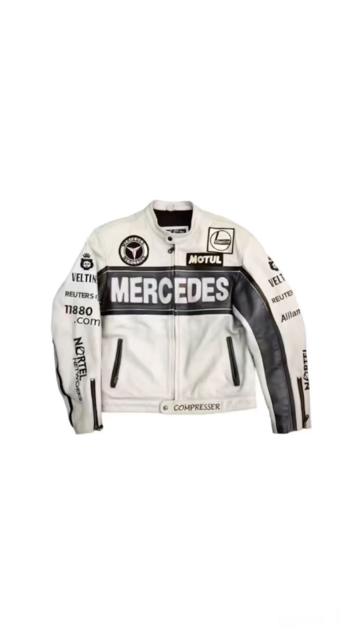 The unique Mercedes jacket in white leather for unisex.