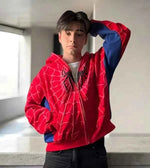 Red spider-inspired puff print hoodie by Xoratic