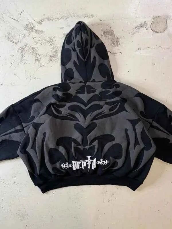 Gothic oversized hoodie black and grey by Xoratic