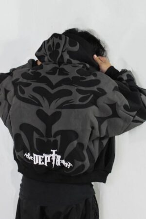 The comfertab Black depta hoodie for unisex.