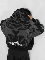 Gothic oversized hoodie black and grey by Xoratic