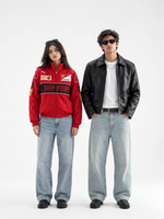 Redline Duo Racing + Leather Jacket Combo (Red & Black)