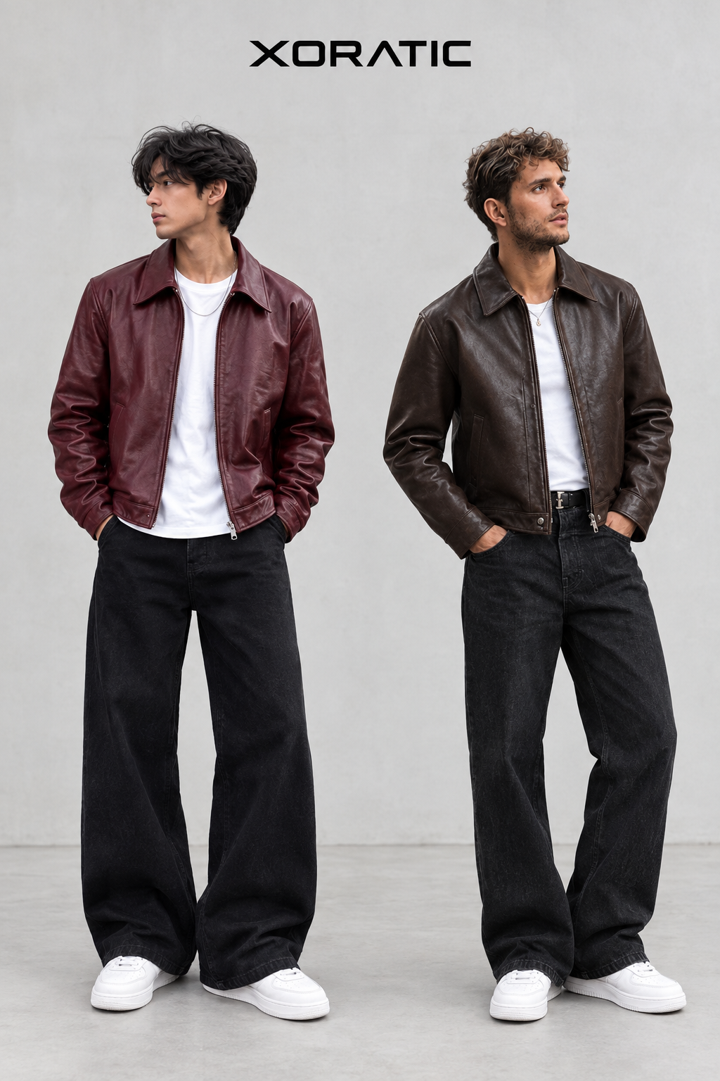 Apex Racing Leather Jacket – Combo (Burgundy + Brown)