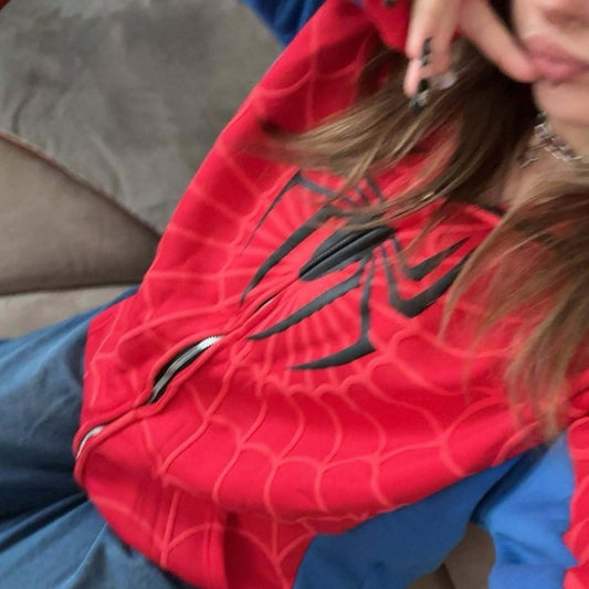 Gigavibe latest Spidey Hoodie featuring Spider-Man web print design