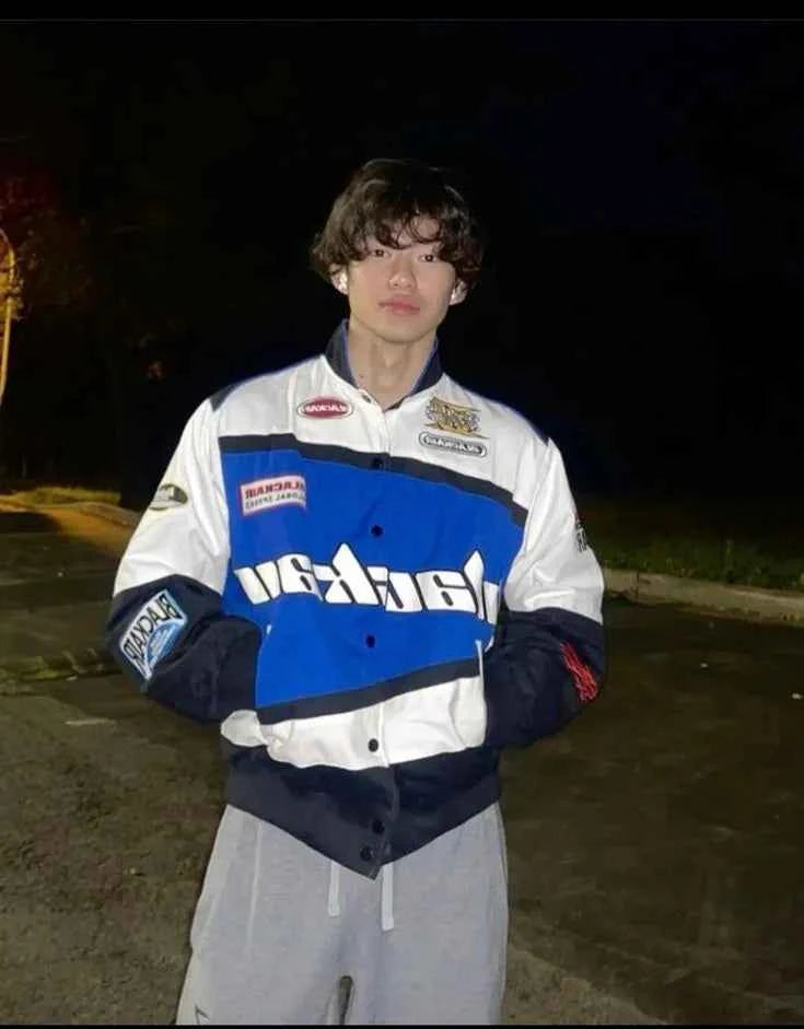 Blackair racing jacket blue and white by Xoratic
