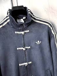 Striped Button CNY Chinese Jacket – Modern Harajuku Fusion Style in Grey .