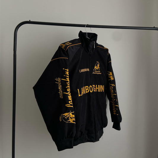 This is Embroidered lamborghini jacket in black for unisex.