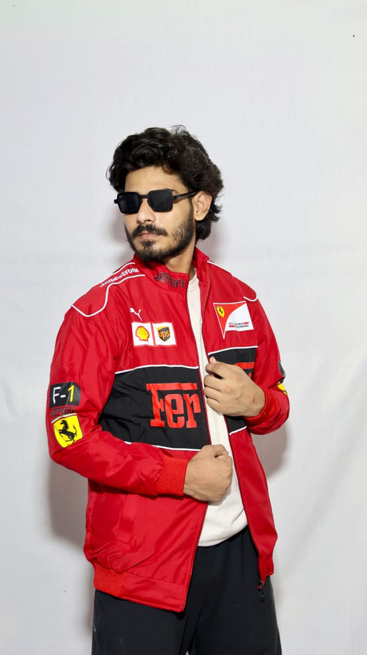 Racing f1 Ferrari  jacket in red for unisex.