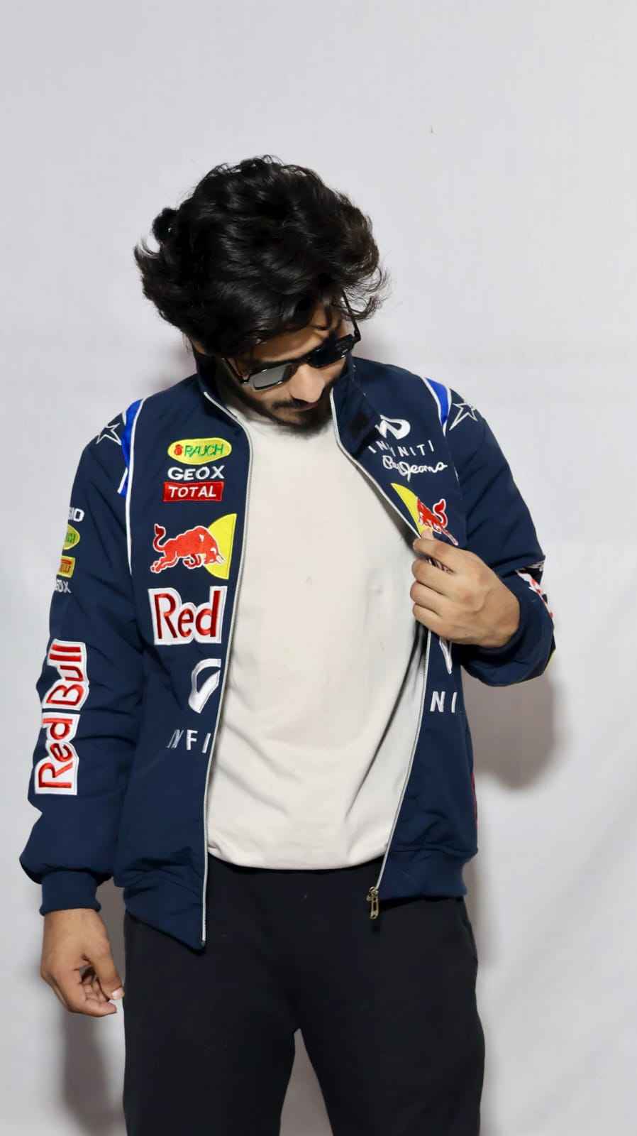 Premium blue embroidered racing jacket by Xoratic
