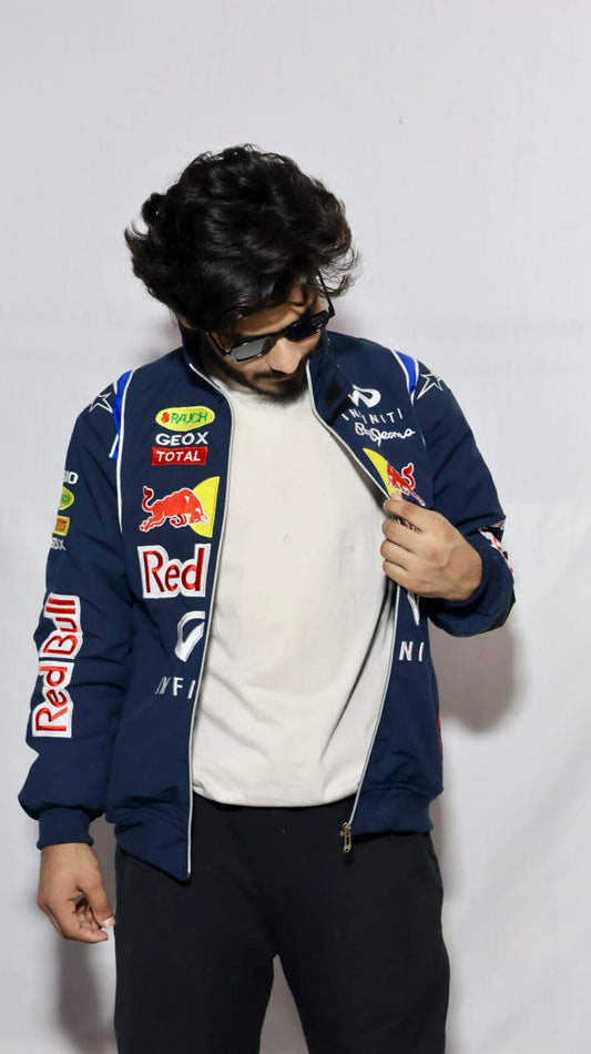 Red bull fully Embroidered racing jacket in blue.