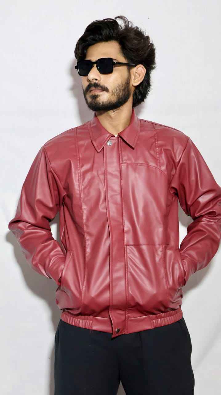 Faux Leather Jacket in brow | Xoratic