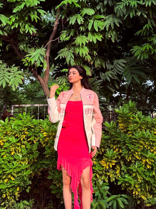 Exclusive Pink Ferrari Leather Jacket