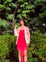 Pink and white racing jacket for girls by Xoratic
