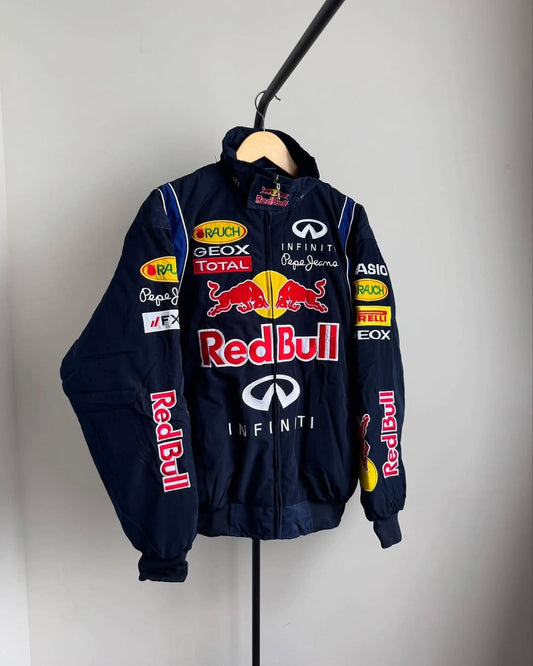 red bull racing jacket in blue for unisex fully Emboidery.
