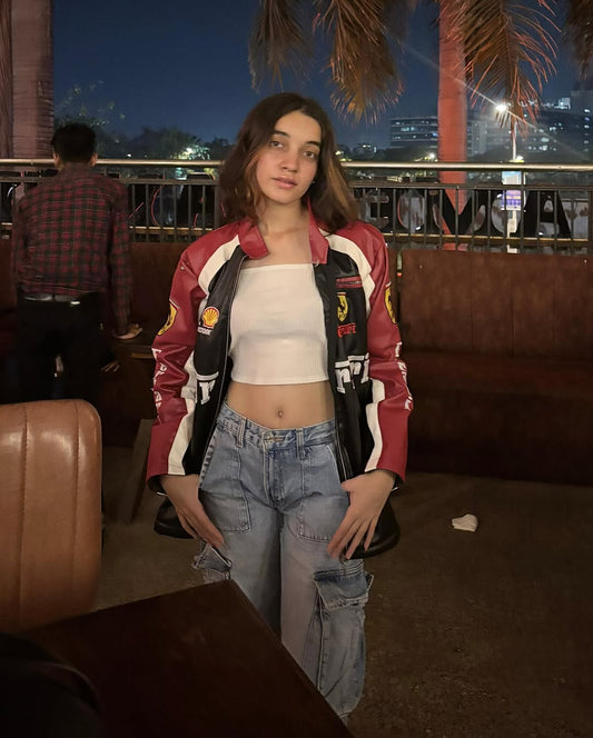 Ferrari racing fully embroidered jacket in black& brawn.