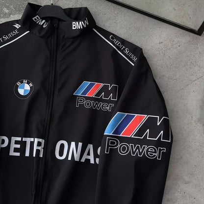 Racing BMW jacket in black in dtf print.