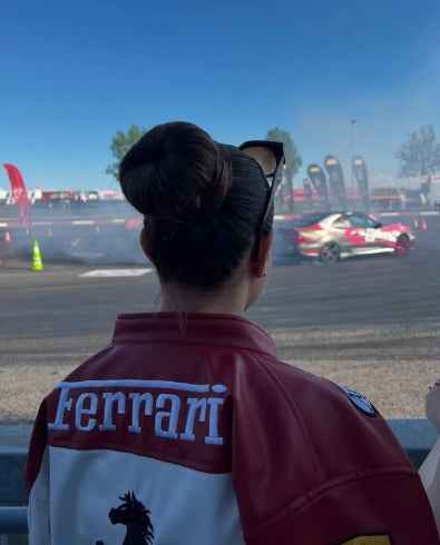 Red and white racing jacket by Xoratic
