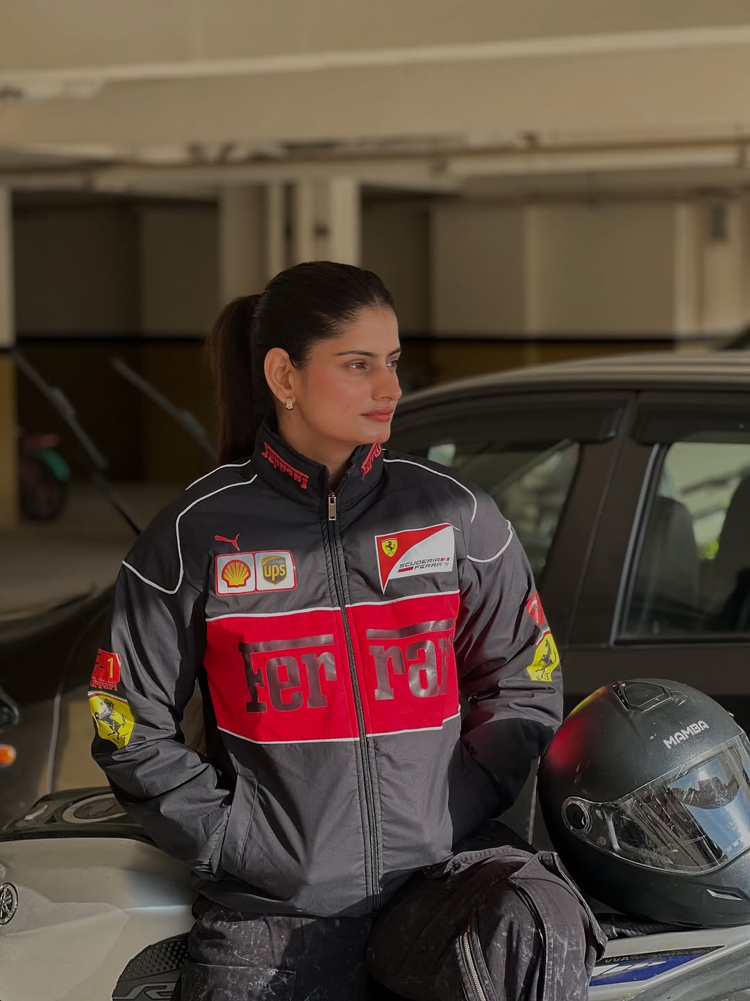Premium racing collection  Ferrari raching jacket and black leather jacket in one parcel...