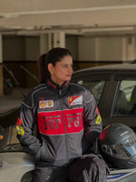 Black racing-style jacket by Xoratic