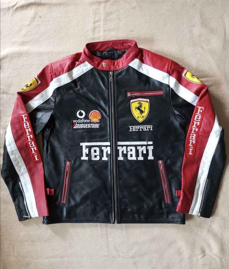 Black and maroon racing jacket by Xoratic