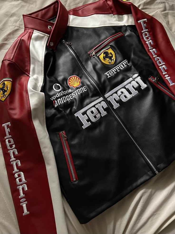 Black and maroon racing jacket by Xoratic